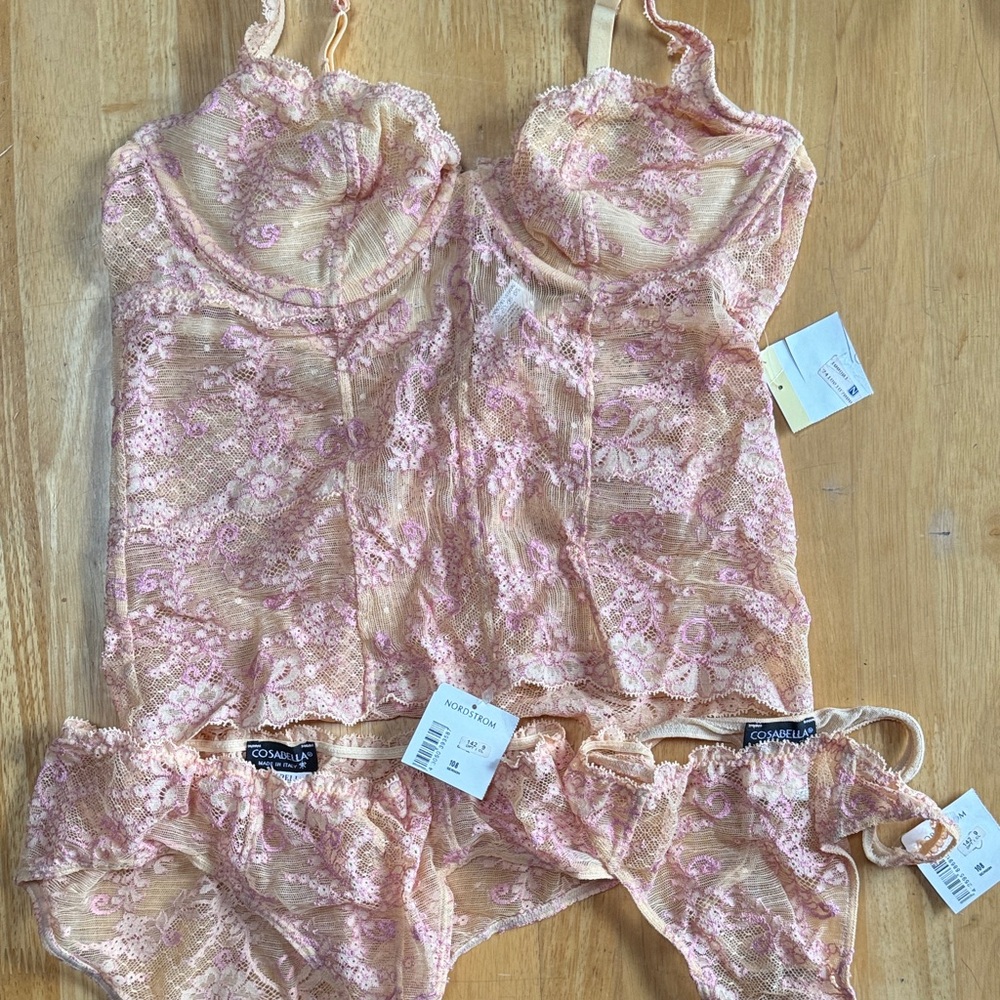 Cosabella longline bralette, party and thong set - NWT